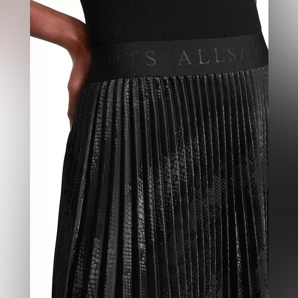 ALLSAINTS Phia Snakeskin Pleated Maxi Skirt - Picture 12 of 12